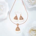 Souprava náhrdelníku a náušnic Belladonna, Bílá/čirá 40 cm + 5 cm (prodloužení)