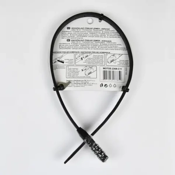 Racceway Stahovací číselný zámek / Bezpečnostní zámek / 3místný kód / 56 cm / černá