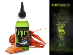 DELPHIN Dip Fluo D SNAX LiquiX Losos-Rak zelená / 100 ml
