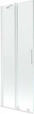 MEXEN/S - Velar Dvoukřídlá posuvná vanová zástěna 75 x 150 cm, transparent, bílá 896-075-000-01-20