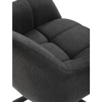 Židle jídelní, tmavě šedá látka, otočný mechanismus 90°/90° (L/P), černý kov