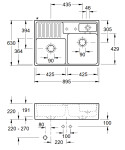 Keramický dřez Villeroy & Boch modulový, 632391R1 HL12, White Alpin 632391R1HL12