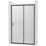 CERANO - Sprchové posuvné dveře Varone LINE L/P - 6 mm - černá matná, mléčné sklo - 160x195 CER-663055