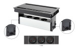 Versalogic VersaFlap dual 2.0 elektrická zásuvka 3x 230V, Francouzská, černá matná (497053)