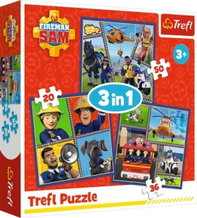 Trefl - Puzzle - Požárník Sam: Samův den 3v1