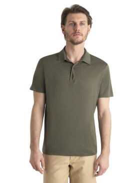 Pánské merino polo triko ICEBREAKER Mens 150 Tech Lite III SS Polo, Loden velikost: XS