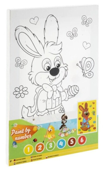 Malování na plátno Zajíc a motýl 30x20 cm