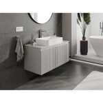 MEXEN/S - Rivel koupelnová skříňka pod umyvadlo 100 cm s deskou, 1 šuplík, reliéf , šedá mat 91A20-10047-1-BFC62