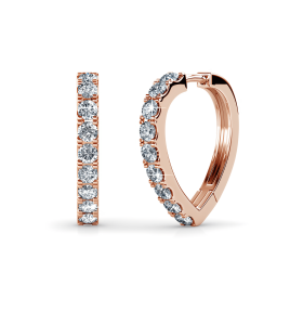 Elenys stříbrné pozlacené náušnice s krystaly Swarovski® 18K růžové zlato