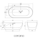 CERANO - Vana akrylátová Menora - volně stojící - bílá lesklá - 172x79x58 CER-413630