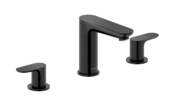 DURAVIT - Wave Umyvadlová baterie s výpustí Push-Open, 3-otvorová instalace, matná černá WA1060005046