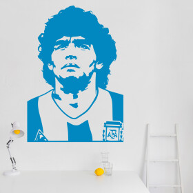 Samolepka Diego Maradona Barva: modrá, Velikost: 100 x 70 cm