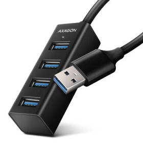 AXAGON HUE-M1A USB 3.2 mini hub černá / 4x USB 3.2 / 20 cm / kovový plášť (HUE-M1A)