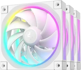 DEEPCOOL FL12 WH bílá 3 ks / Ventilátor / 120 mm / ARGB Gen2 / PWM / FDB ložisko / 500-2150 RPM / 32 dB (R-FL12-WHAPN3-G)