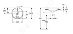 VILLEROY & BOCH - Architectura Umyvadlo zápustné, 450x450 mm, bez přepadu, otvor pro baterii, CeramicPlus, alpská bílá 5A6546R1