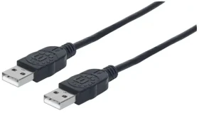 Manhattan USB 2.0 A-A / Kabel / 1 m / černý (353892)
