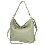 Moderní dámská koženková kabelka na rameno Bonnie, světle zelená