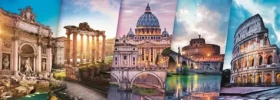Trefl - Puzzle - Panoramatické puzzle Cestování po Itálii