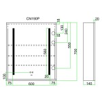 Mereo Koupelnová galerka 60 cm, zrcadlová skříňka, stříbrná CN190P