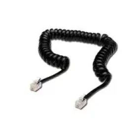 Digitus kabel RJ10 pro telefonní sluchátko, kroucený, černý, délka 4 metry (AK-117002)