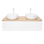 Koupelnová skříňka s krycí deskou SAT B-WAY 119x30x45 cm bílá lesk BWAY120WDOAKU2B BWAY120WDOAKU2B