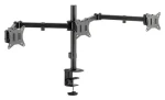 Stolní držák pro 3 monitory černá / Držák pro monitor / 17-27" / nosnost 7 kg / VESA 75x75-100x100 / rotace 180° (BP0173)