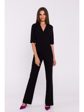 S377 Peplum overal - černý EU L