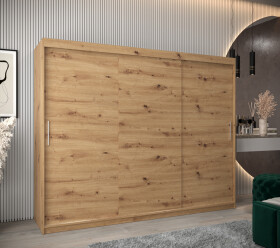 Šatní skříň Abi T0 s posuvnými dveřmi Barva korpusu: Dub artisan, Rozměry: 250 cm, Dveře: Dub artisan