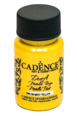 Metalická akrylová barva Cadence Dora Metallic, 50 ml - canary yellow, kanárkově žlutá