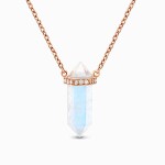 Emporial náhrdelník 14k zlato vermeil DR10001N-ROSEGOLD-MOONSTONE-ZIRCON