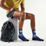 Unisex merino turistické ponožky SMARTWOOL Hike Targeted Cushion Mountain Myth Prin, Deep Navy velikost: 38-41 (M)