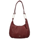 Módní dámská koženková kabelka na rameno Coveri Larbi, vínová