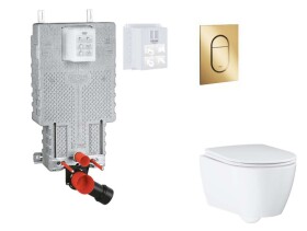 GROHE - Uniset Set předstěnové instalace, klozetu, sedátka SoftClose a tlačítka Arena Cosmopolitan S, Cool Sunrise SANI15BB4120