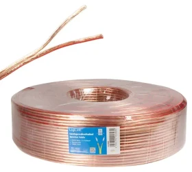 LogiLink Reproduktorový kabel průhledný / Reproduktorový kabel / 2x 2,5 mm2 / 100 m / CCA (CA1086)