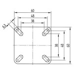 Tente Přístrojové kolečko 50 mm,otočné 779