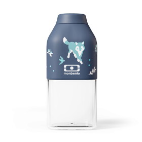 Monbento Lahev Monbento Positive Mini Wolf 330 ml, modrá barva, plast