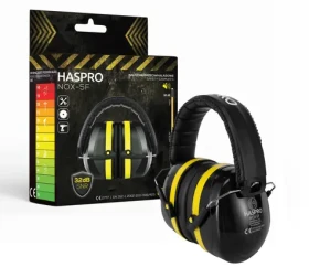 Haspro NOX-5F černá / Chrániče sluchu / SNR 32 dB / 340 g / skládací / EN 352-1