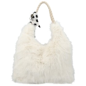 Módní dámská plyšová kabelka do ruky Raiga, krémová