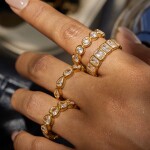 ELENYS Crystal Pure – pozlacený prsten 18K žluté zlato Velikost: 8 (EU: 57-58)