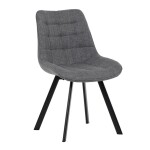 Židle jídelní, šedá látka, nohy černý kov