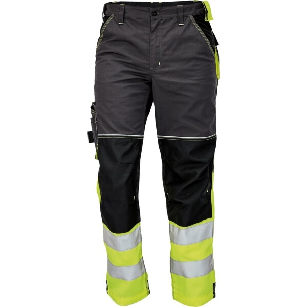 CRV Cerva Montérkové kalhoty KNOXFIELD HI-VIS DW pasové antracit-žluté dole reflexní pruhy 58 antracit-žlutá