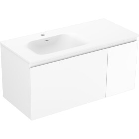 MEXEN/S - Orio koupelnová skříňka 90 cm s umyvadlem Vela levá, 1S, 1D, bílá mat 91A13-09047-3-BBFF01-W23L01