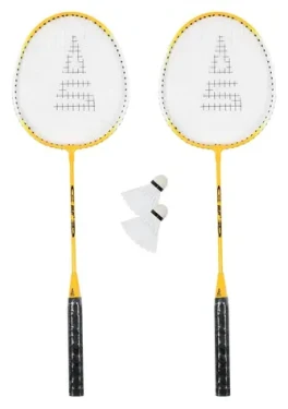 SULOV Badmintonový set žlutá / 2x raketa 24 cm / 2x míček / Cestovní vak