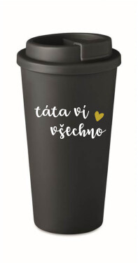 TÁTA VÍ VŠECHNO - černý termohrnek 475 ml