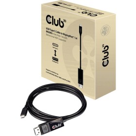 Club3D USB-C® / DisplayPort kabelový adaptér USB-C ® zástrčka, Konektor DisplayPort 1.80 m černá CAC-1557 samozhášecí Kabel pro displeje USB-C®