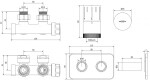 MEXEN/S - G05 úhlová termostatická souprava pro radiátor + krycí rozeta S, Duplex, DN50, černá W907-958-910-70