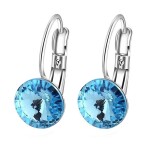 Náušnice Amanda Topaz - 8 mm krystal Swarovski, Modrá