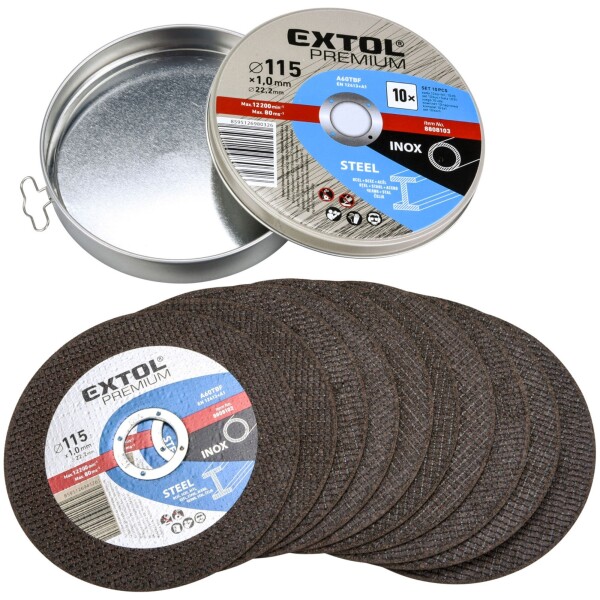 EXTOL PREMIUM 8808101 Kotouč řezný, 115 x 1,0mm, ocel + nerez, bal. 10ks