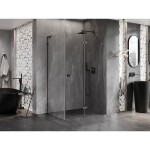 MEXEN/S - Lunar-F L sprchový kout skládací dveře pravá 90 x 80, transparent, grafit kartáčovaná 836L-090-080-66-00-P
