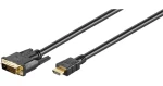 MicroConnect kabel Dual-link HDMI (M) - DVI-D 24+1 (M) 5m černá / FullHD (1920x1080) @ 60Hz / obousměrný (HDM192415)